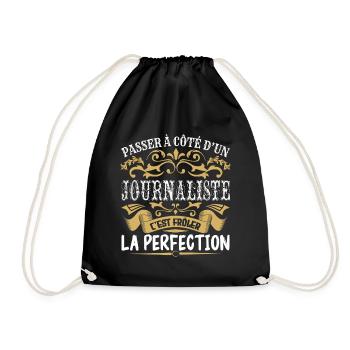 Le Meilleur Journaliste | Journaliste à la perfect - Sac de sport léger - noir - Devant