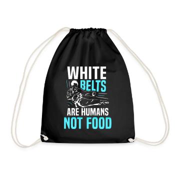 White Belts are humans not food - Turnbeutel - Schwarz - Vorne