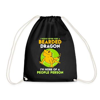 I would never hurt an Bearded Dragon - Turnbeutel - Schwarz - Vorne