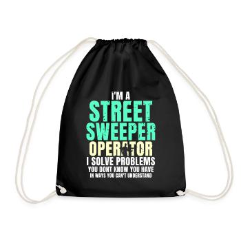 I'm a street sweeper operator - Turnbeutel - Schwarz - Vorne
