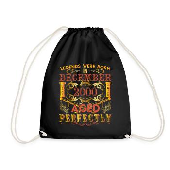 December 2000 - birthday 2000 legends were born. - Drawstring Bag - black - Front