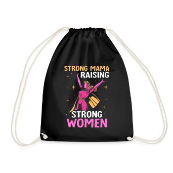 Strong mama raising strong women - Turnbeutel - Schwarz - Vorne