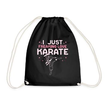 I just freaking loves Karate - Turnbeutel - Schwarz - Vorne