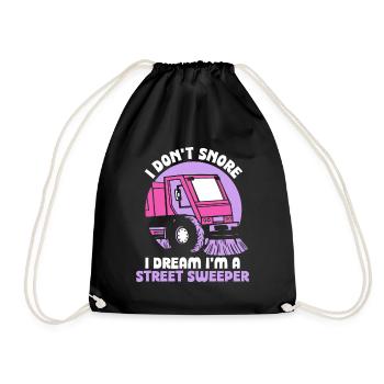 I don't snore I dream I'm a street sweeper - Turnbeutel - Schwarz - Vorne