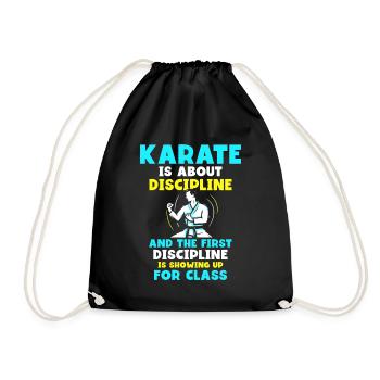 Karate is about discipline - Turnbeutel - Schwarz - Vorne