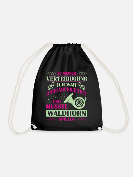 Waldhorn Waldhornspieler Hornist - Turnbeutel - Schwarz