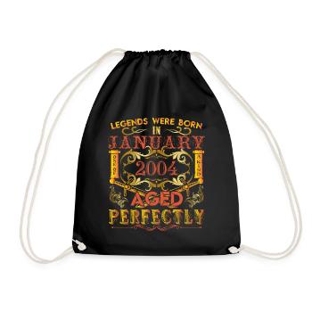 January 2004 - birthday 2004 legends were born. - Drawstring Bag - black - Front