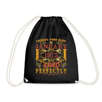 January 1972 - birthday 1972 legends were born. - Drawstring Bag - black - Front