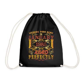 January 1985 - birthday 1985 legends were born. - Drawstring Bag - black - Front