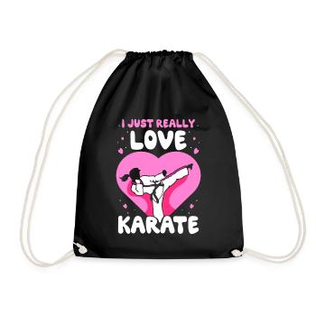 I just really love Karate - Turnbeutel - Schwarz - Vorne