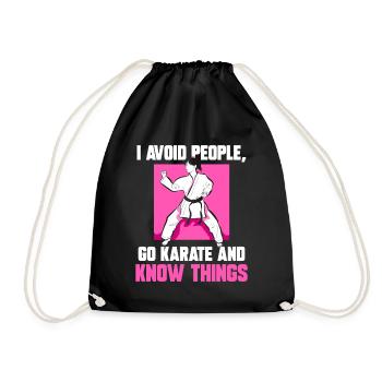 I avoid people go Karate and know things - Turnbeutel - Schwarz - Vorne