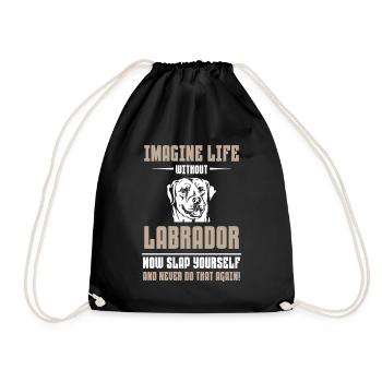 Imagine Life without Labrador - Turnbeutel - Schwarz - Vorne