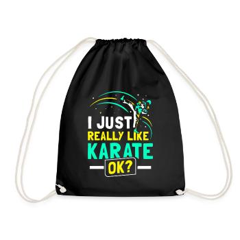 You don´t always need a plan - just Karate - Turnbeutel - Schwarz - Vorne