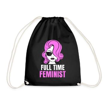 Full time feminist - Turnbeutel - Schwarz - Vorne