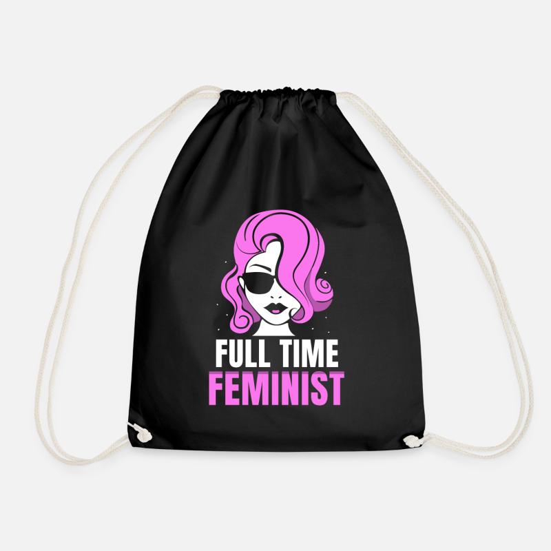 Full time feminist - Turnbeutel - Schwarz