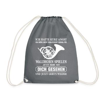 Waldhorn Waldhornspieler Hornist - Turnbeutel - Grau - Vorne