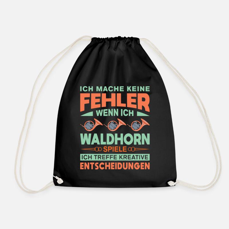 Waldhorn Waldhornspieler Hornist - Turnbeutel - Schwarz