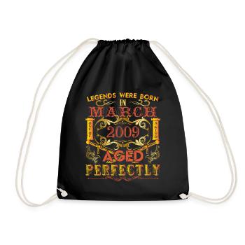 March 2009 - birthday 2009 legends were born. - Drawstring Bag - black - Front