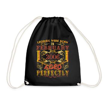 February 2006 - birthday 2006 legends were born. - Drawstring Bag - black - Front