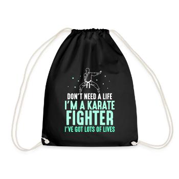 I’m a karate fighter I’ve got lots of lives - Turnbeutel - Schwarz - Vorne