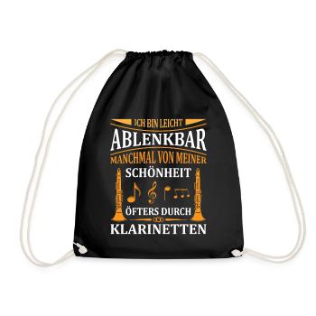 Klarinette Klarinettenspieler Klarinettist - Turnbeutel - Schwarz - Vorne