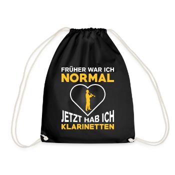 Klarinette Klarinettenspieler Klarinettist - Turnbeutel - Schwarz - Vorne