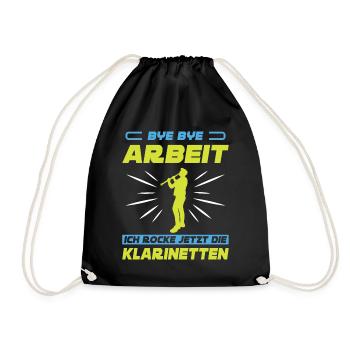 Klarinette Klarinettenspieler Klarinettist - Turnbeutel - Schwarz - Vorne