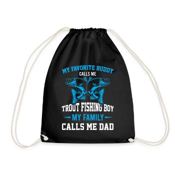 Trout Fishing Dad - Turnbeutel - Schwarz - Vorne