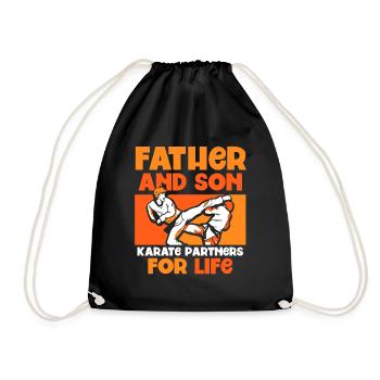 Father and Son - Karate partners for life - Turnbeutel - Schwarz - Vorne