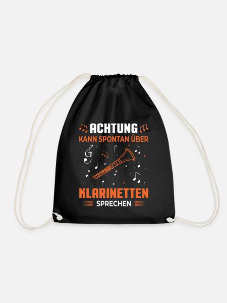 Klarinette Klarinettenspieler Klarinettist - Turnbeutel - Schwarz