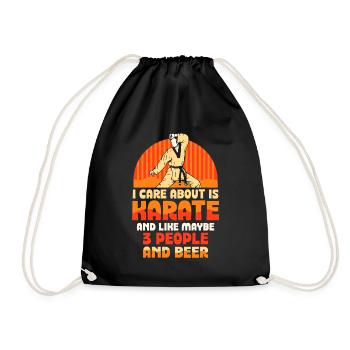 Karate and like maybe 3 people and beer - Turnbeutel - Schwarz - Vorne