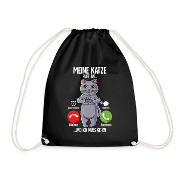 Meine Katze Ruft An - Turnbeutel - Schwarz - Vorne