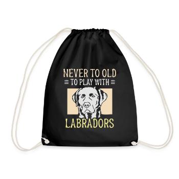 Never to old to play with Labradors - Turnbeutel - Schwarz - Vorne