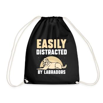 Easily Distracted By Labradors - Turnbeutel - Schwarz - Vorne