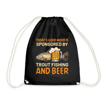 sponsored by Trout Fishing and beer - Turnbeutel - Schwarz - Vorne
