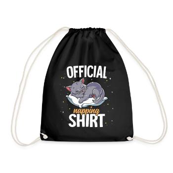 Sleeping Cat Official Napping - Drawstring Bag - black - Front
