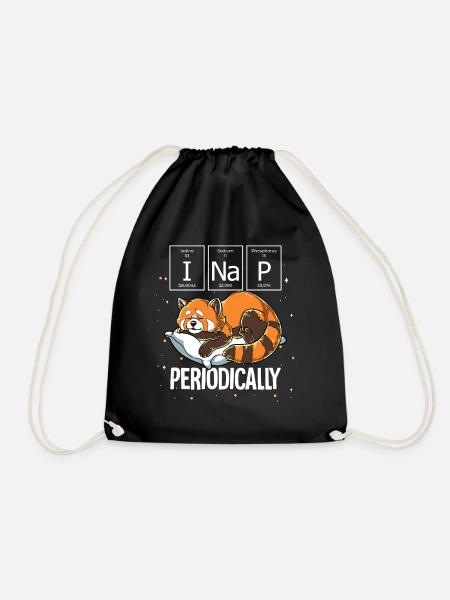 Sleeping Red Panda I Nap Periodically - Drawstring Bag - black