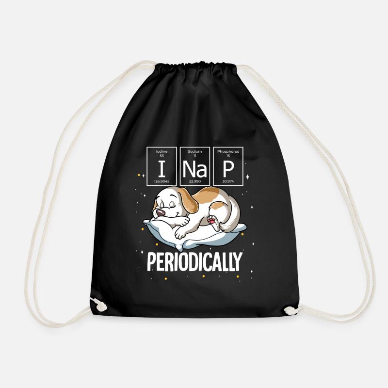 Sleeping Dog I Nap Periodically - Drawstring Bag - black