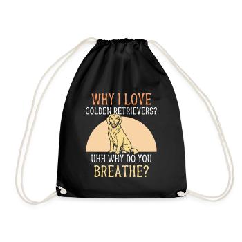 Why i love Golden retrievers - Turnbeutel - Schwarz - Vorne