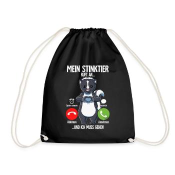 Mein Stinktier Ruft An - Turnbeutel - Schwarz - Vorne