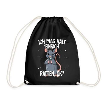 Ich mag halt einfach Ratten - Turnbeutel - Schwarz - Vorne