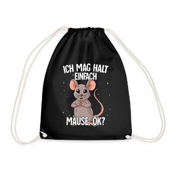Ich mag halt einfach Mäuse - Turnbeutel - Schwarz - Vorne