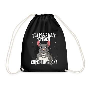 Ich mag halt einfach Chinchillas - Turnbeutel - Schwarz - Vorne