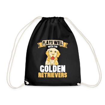 Plays well with the Golden retrievers - Turnbeutel - Schwarz - Vorne