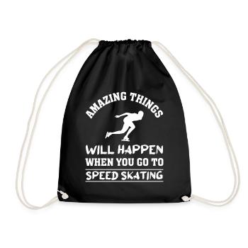 Will happen when you go to speed skating - Turnbeutel - Schwarz - Vorne