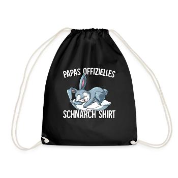 Papas Offizielles Schnarch Shirt Papa Schnarchen - Turnbeutel - Schwarz - Vorne