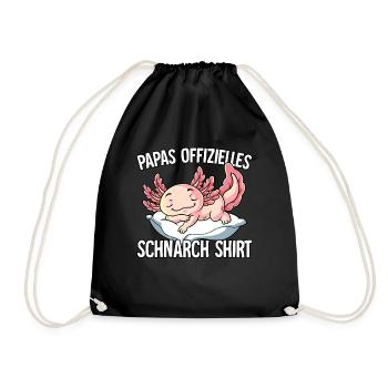 Papas Offizielles Schnarch Shirt Papa Schnarchen - Turnbeutel - Schwarz - Vorne