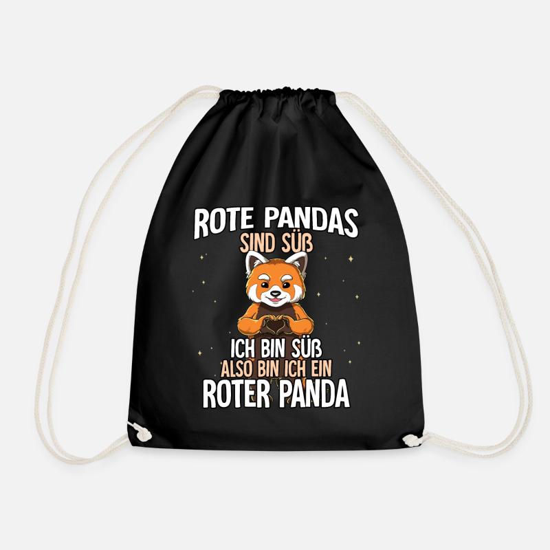 Rote Pandas Sind Süß Roter Panda - Turnbeutel - Schwarz