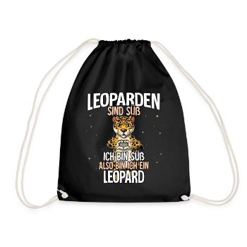 Leoparden Sind Süß Leopard - Turnbeutel - Schwarz - Vorne