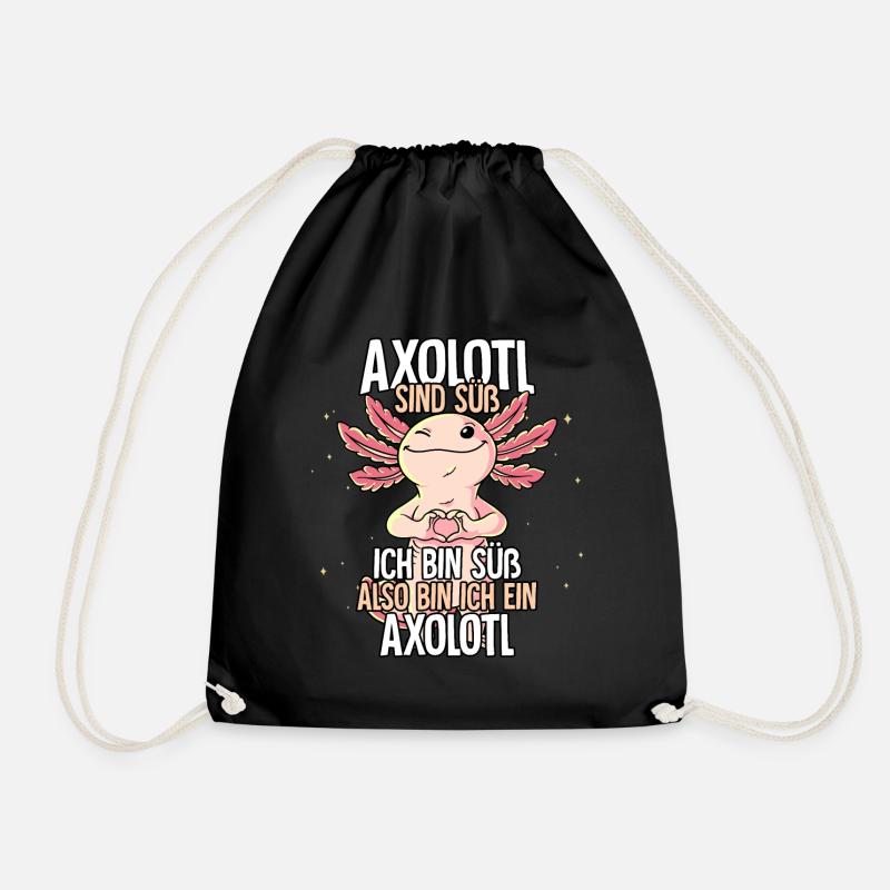Axolotl Sind Süß Axolotl - Turnbeutel - Schwarz